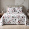Kit Queen Percal 300 Fios Cobre Leito + Jogo de Cama Dupla Face Confort Print 07 Peças - Rosinhas Vermelho