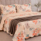 Kit Super King Colcha Matelada + Manta 200 Gramas Outono 04 Peças - Flor Laranja