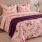 Kit Super King Colcha Matelada + Manta 200 Gramas Outono 04 Peças - Floral Rosê