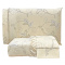 Lençol C/ Elástico + 02 Fronhas Percal 300 Fios Confort Print Casal Padrão 03 Peças - Creme