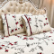 Lençol C/ Elástico + 02 Fronhas Percal 300 Fios Confort Print Casal Padrão 03 Peças - Rosinha Vermelho