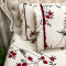 Lençol C/ Elástico + 02 Fronhas Percal 300 Fios Confort Print Casal Padrão 03 Peças - Rosinha Vermelho