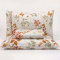 Lençol C/ Elástico + 02 Fronhas Percal 300 Fios Confort Print Queen 03 Peças - Floral Castanho