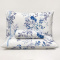 Lençol C/ Elástico + 02 Fronhas Percal 300 Fios Confort Print Queen 03 Peças - Mirtilo Azul