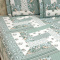 Lençol C/ Elástico + 02 Fronhas Percal 300 Fios Confort Print Queen 03 Peças - Patchwork Verde