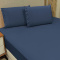 Lençol Casal C/ Elástico + 02 Fronhas Percal 300 Fios Bordado Inglês Lauren 03 Peças - Jeans