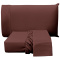 Lençol Queen C/ Elástico + 02 Fronhas Percal 300 Fios Confort Liso 03 Peças - Terracota