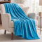 Manta Queen 220 Gramas 2,20m x 2,40m Flannel Soft Poá - Azul