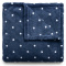 Manta Queen 220 Gramas 2,20m x 2,40m Flannel Soft Poá - Azul Marinho