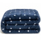 Manta Queen 220 Gramas 2,20m x 2,40m Flannel Soft Poá - Azul Marinho