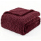 Manta Queen 220 Gramas 2,20m x 2,40m Jacquard C/ Sherpa em Alto Relevo Velvet - Marsala