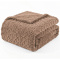 Manta Queen 240 Gramas 2,20m x 2,40m Jacquard C/ Sherpa em Alto Relevo Velvet - Castanho
