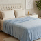 Manta Queen 260 Gramas Soft 2,20m x 2,40m Texturizada Fancy Star - Azul