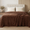 Manta Queen 260 Gramas Soft 2,20m x 2,40m Texturizada Fancy Star - Castanho