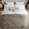 Manta Queen Listrada 180 Gramas Flannel Ultra Soft Paris - Bege