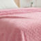 Manta Solteiro 2,20m x 1,60m Plush Texturada em Alto Relevo - Poa Rosa