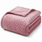 Manta Solteiro 2,20m x 1,60m Plush Texturada em Alto Relevo - Poa Rosa