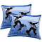 Par Porta Travesseiros Estampado - Azul Skate