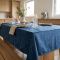 Toalha de Mesa Acetinada Toque Macio em Veludo P/ 4 Cadeiras - Azul