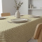 Toalha de Mesa em Jacquard Estampado Aveludado Toque Macio P/ 4 Cadeiras - Areia Geometrico