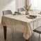 Toalha de Mesa Em Renda Cord 4 Cadeiras - Bege