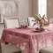 Toalha de Mesa Em Renda Cord 4 Cadeiras - Rosa