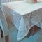 Toalha de Mesa Em Renda Tule Bordado Cord 4 Cadeiras - Branco