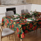 Toalha de Mesa Granite em Oxford Coleção Natal P/ 4 Cadeiras - Laço Dourado