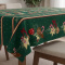 Toalha de Mesa Granite em Oxford Coleção Natal P/ 4 Cadeiras - Pinhas Verde Escuro