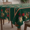 Toalha de Mesa Granite em Oxford Coleção Natal P/ 8 Cadeiras - Pinhas Verde Escuro