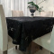 Toalha de Mesa Em Renda Tule Bordado Cord 4 Cadeiras - Preto