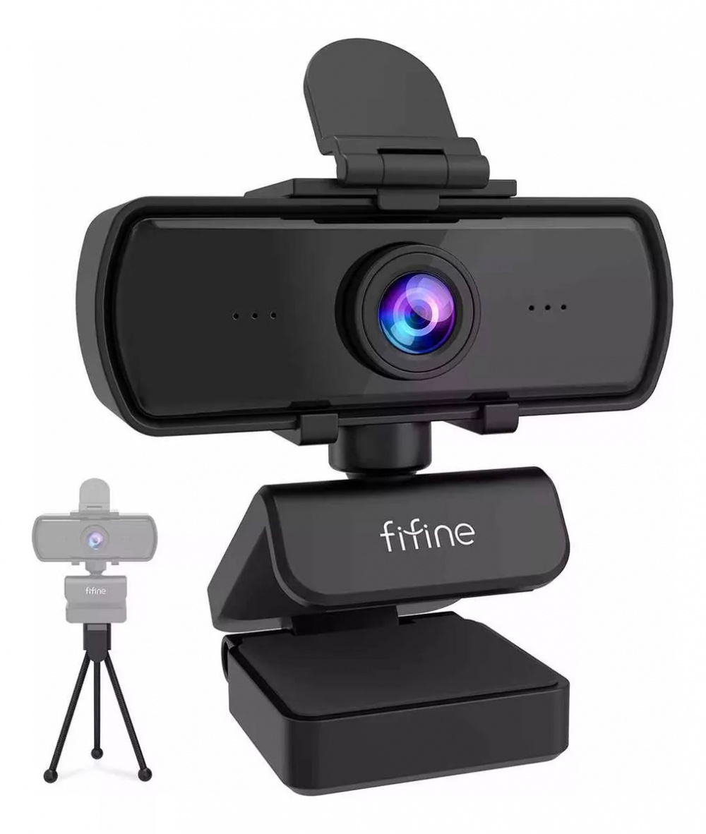 FIFINE cam 1440P, câmera web para computador 2K com capa de