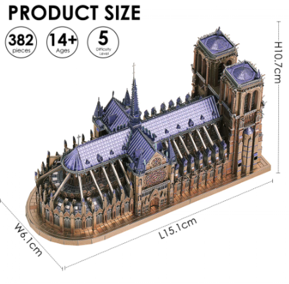 Quebra cabe a 3d Puzzle Catedral De Notre Dame Puzzles Hobby