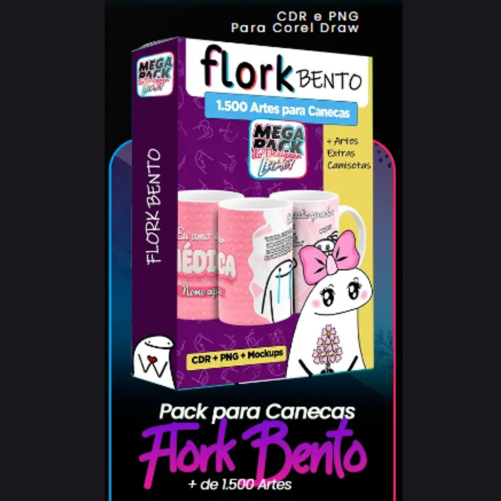 Pack Para Canecas Flork Bento Digital Mega Packs