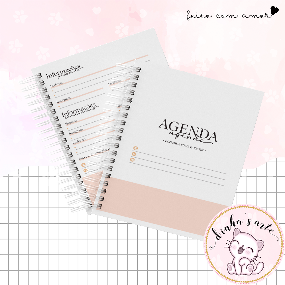 AGENDA 2024 A6 - CAPA FLORAL ROSA - 2DPP