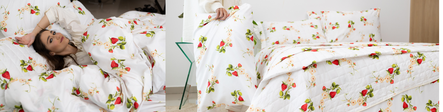 Flor de Morango - Jazz Percal 200 Fios Estampado