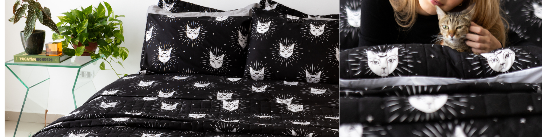 Gato Místico - Jazz Percal 200 Fios Estampado