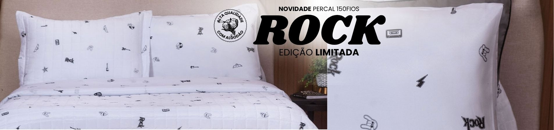 Rock N' Roll - Essencialle 150 Fios com algodão Estampado