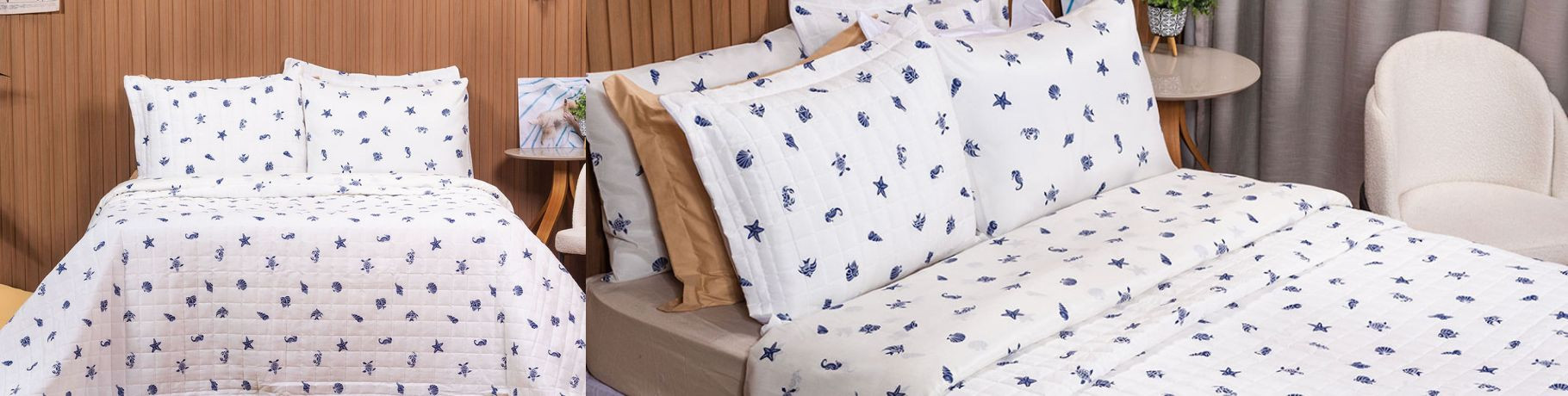Beach - Essencialle 150 Fios com algodão Estampado