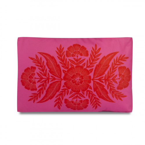 Capa de Almofada com Refil 40x30 Suede Estampada - Pink Floral
