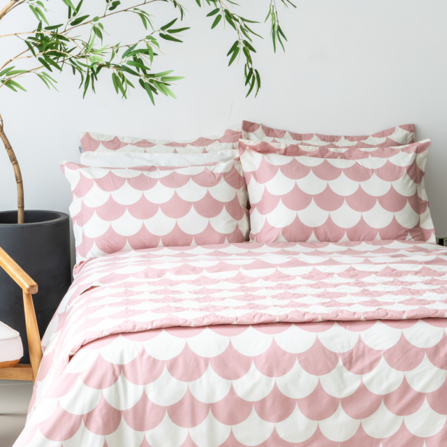 Capa de edredom (Duvet) Casal Percalle Estampado Percal 200 fios 100% Algodão - Scale Rose