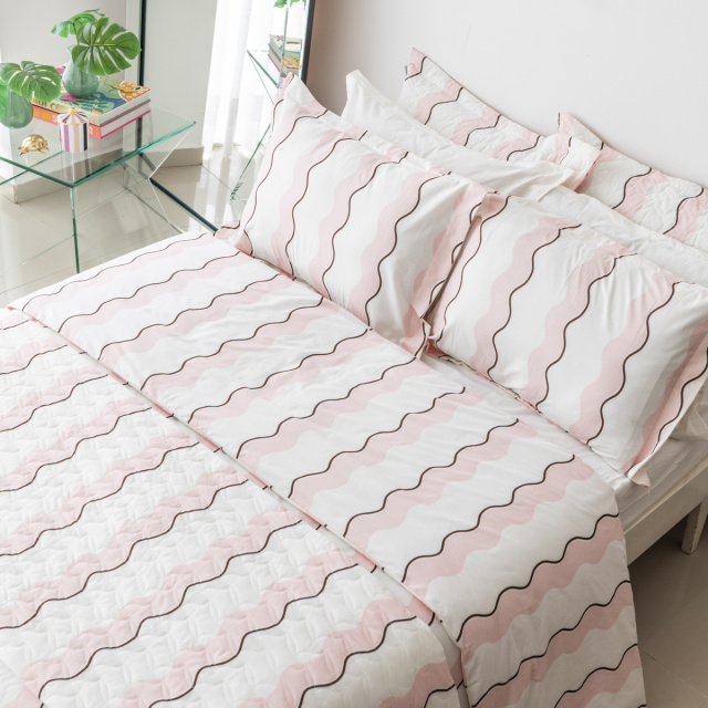 Capa de edredom (Duvet) Casal Percalle Estampado Percal 200 fios 100% Algodão - Wave Rose