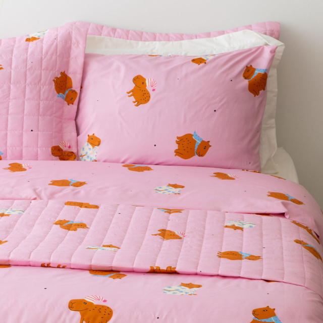 Capa de Edredom (Duvet) Dupla Face 200 Fios Casal Padrão Jazz Estampado Capivara - Marina