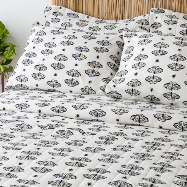 Capa de Edredom (Duvet) Dupla Face 200 Fios King Jazz Estampado Borboleta Boho - Marina