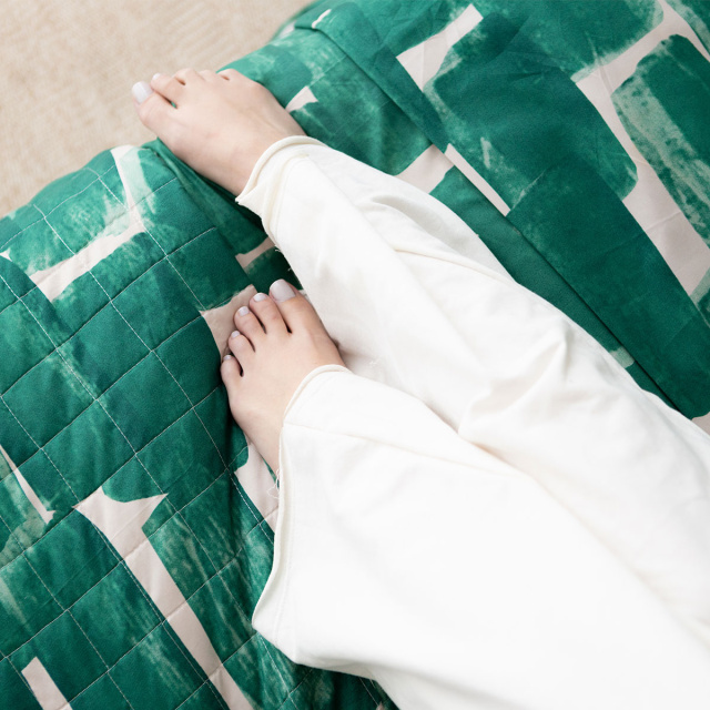 Capa de Edredom (Duvet) Dupla Face 200 Fios King Jazz Estampado Verde Conceito - Marina