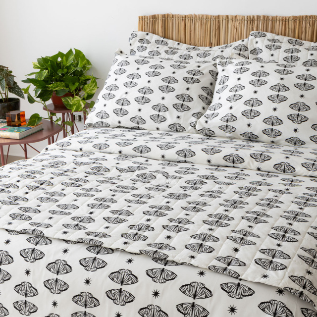 Capa de Edredom (Duvet) Dupla Face 200 Fios Queen Jazz Estampado Borboleta Boho - Marina