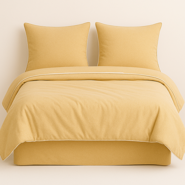 Capa de Edredom (Duvet) Dupla Face com vivo Percal 200 Fios 100% Algodão Liso Casal Colorlife Saara - Marina