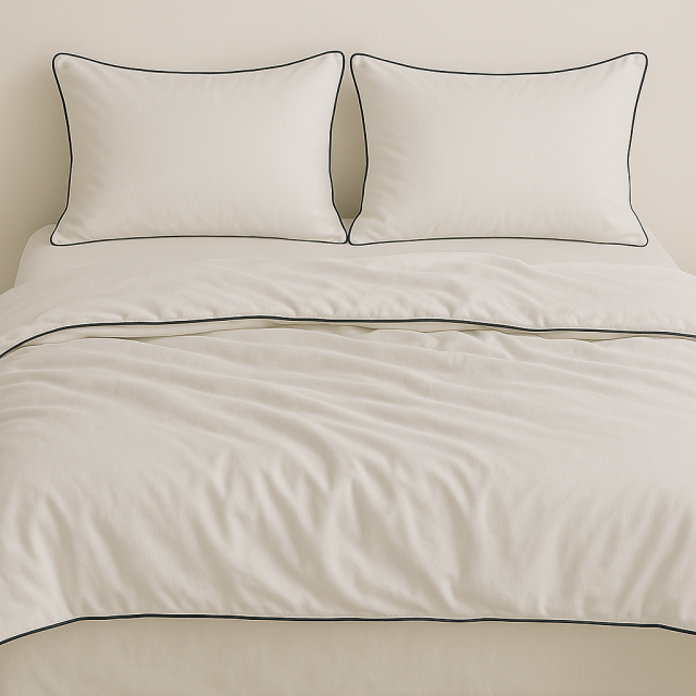 Capa de Edredom (Duvet) Dupla Face com vivo Percal 200 Fios 100% Algodão Liso King Colorlife Branco - Marina