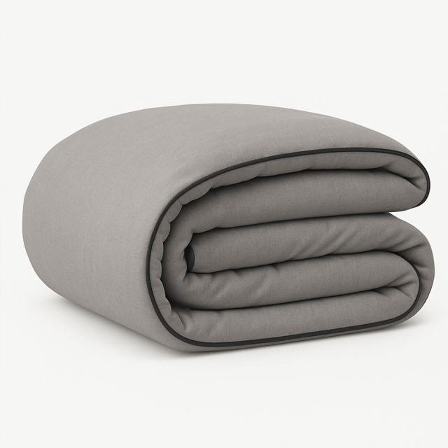 Capa de Edredom (Duvet) Dupla Face com vivo Percal 200 Fios 100% Algodão Liso Queen Colorlife Cinza - Marina
