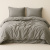 Capa de Edredom (Duvet) Dupla Face com vivo Percal 200 Fios 100% Algodão Liso Queen Colorlife Cinza - Marina